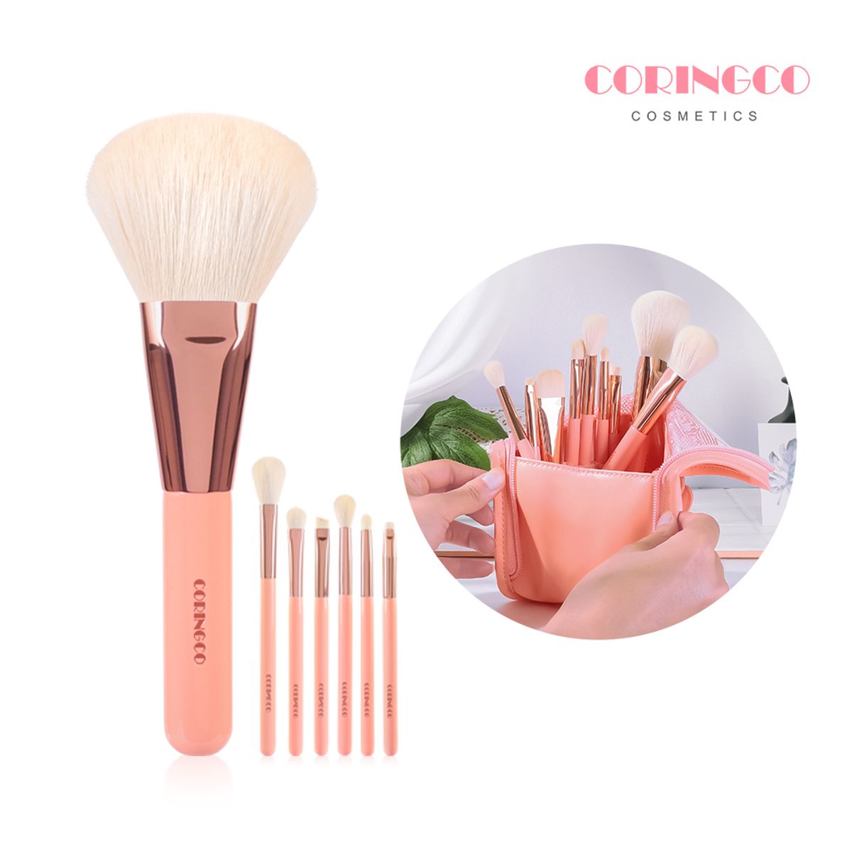 코링코(CORINGCO) 로즈북 수채화 메이크업 브러쉬 세트 9pcs
