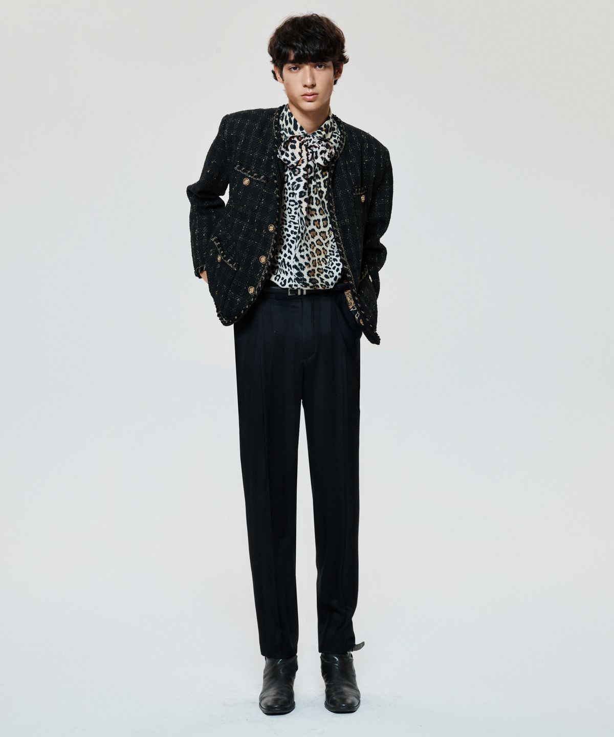 언티지(UNTAGE) UNTAGE 부클레 트위드 자켓[Black(MAN)]_UTO-FB04