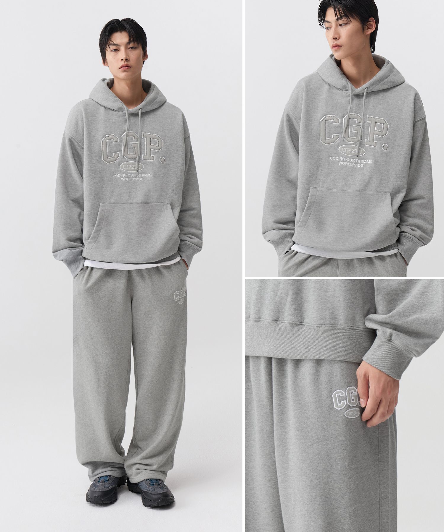 MUSINSA | Codegraphy CGP ARCH LOGO HOODIE_GRAY
