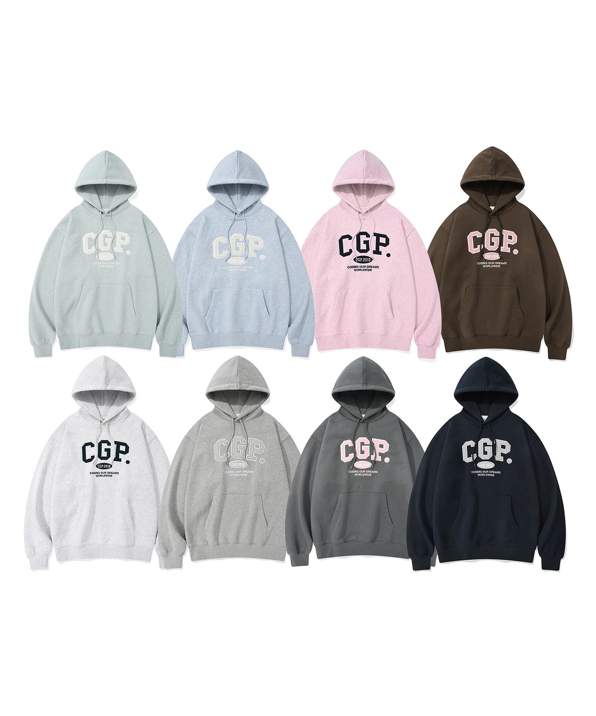 코드그라피(CGP) CGP 아치 로고 후드티_그레이
