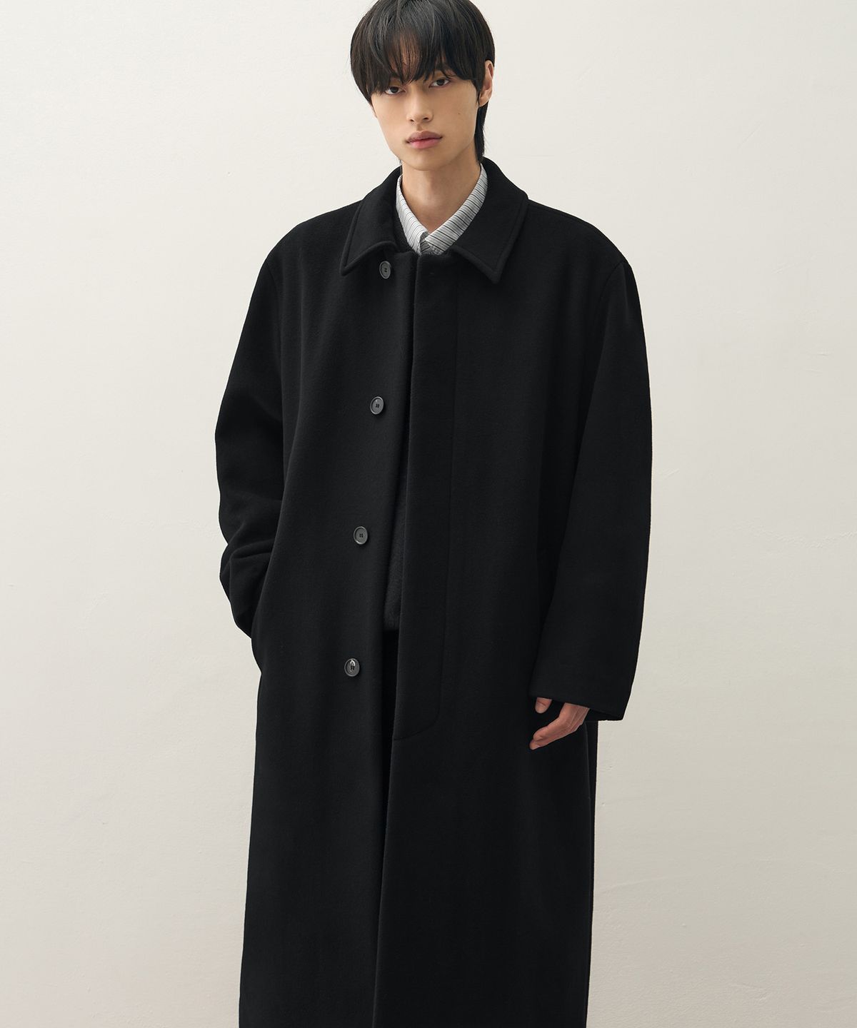 드로우핏(DRAW FIT) 프리미어 퓨어 캐시미어 발마칸 코트 [BLACK]