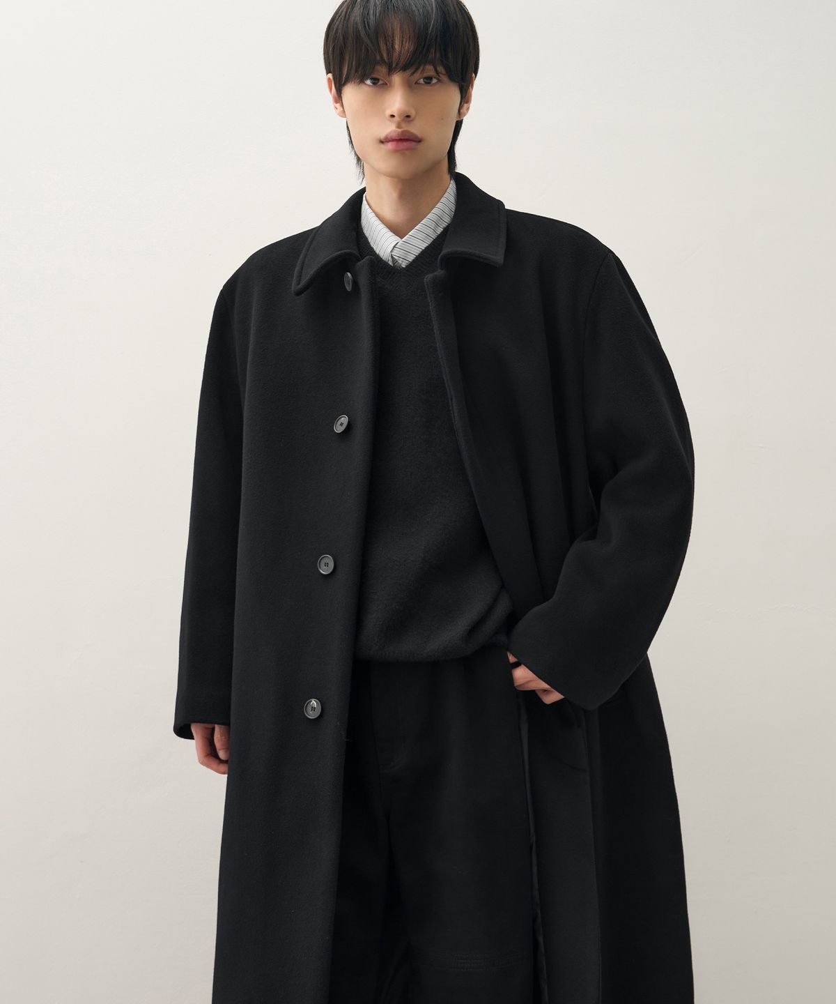 드로우핏(DRAW FIT) 프리미어 퓨어 캐시미어 발마칸 코트 [BLACK]