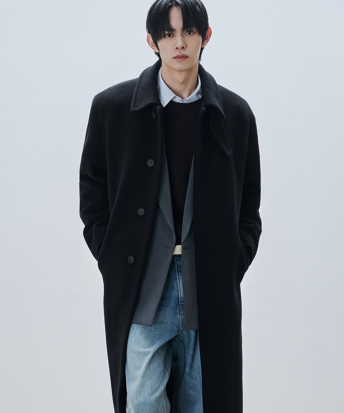 드로우핏(DRAW FIT) 프리미어 퓨어 캐시미어 발마칸 코트 [BLACK]