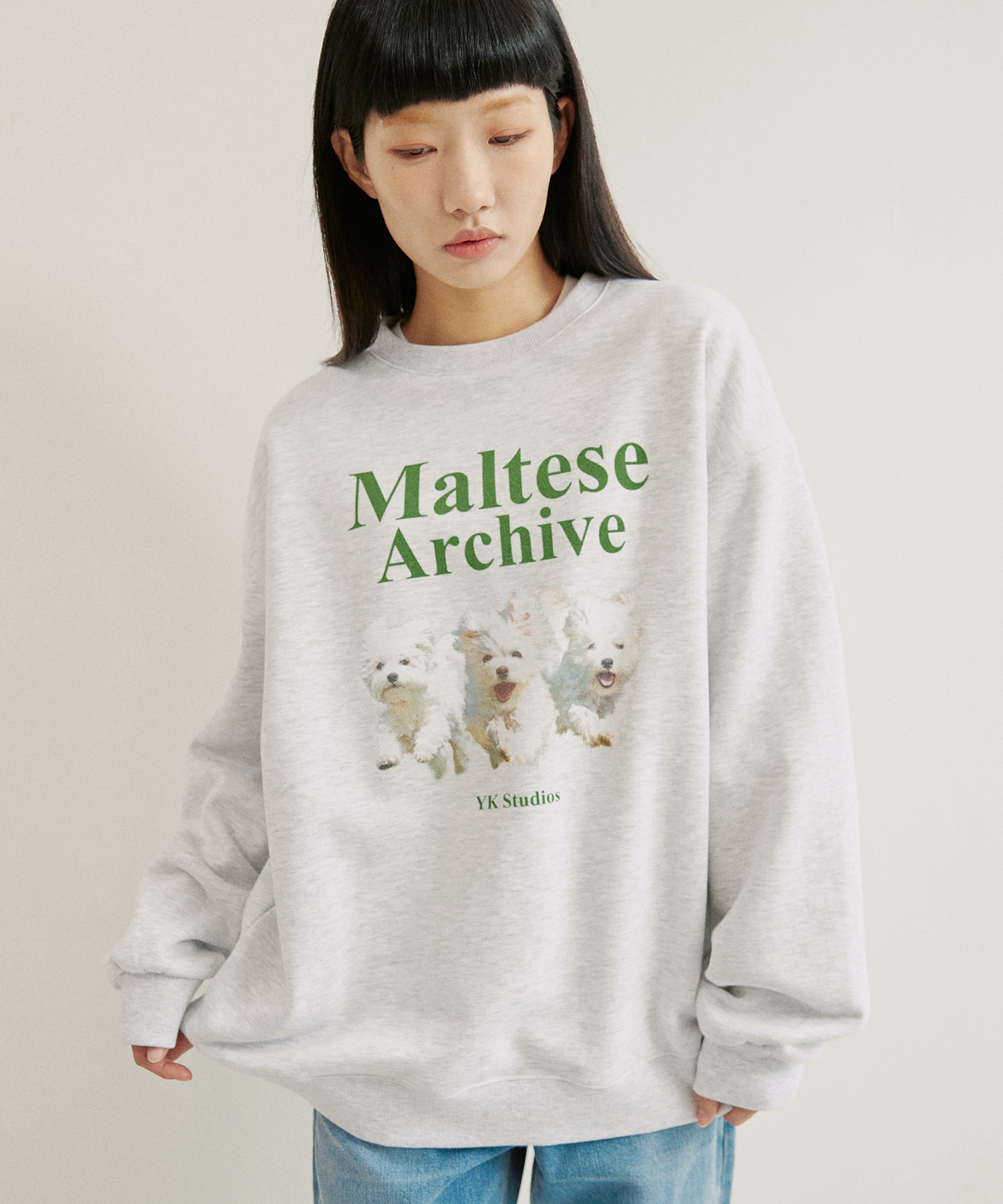 【Wai Kei】★送料・関税込★Maltese Archive Sweatshirts WAIKEI Maltese Archive Sweatshirts NAVY – SeoulSeoul