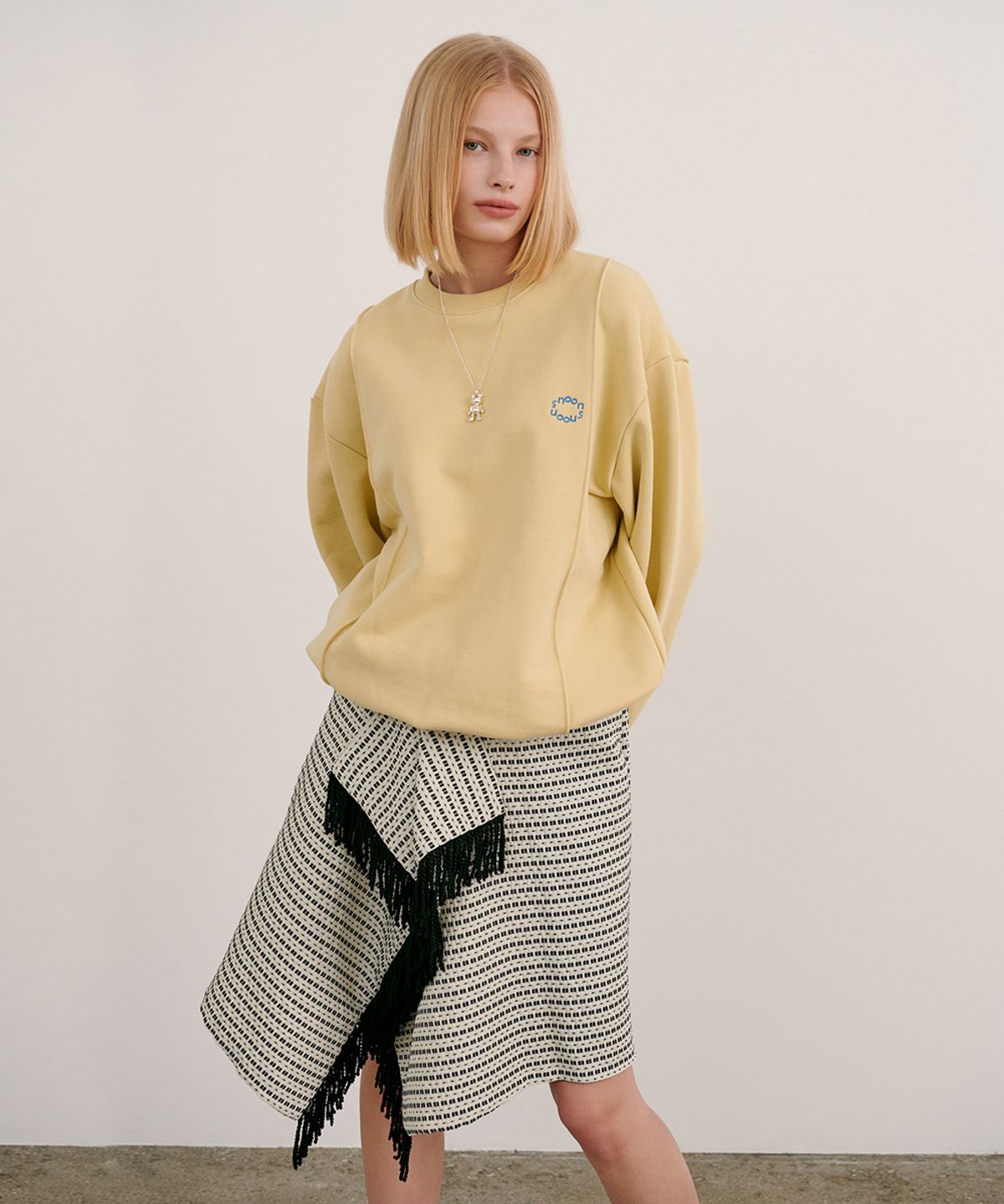 시눈(SINOON) FRINGE WRAP SKIRT