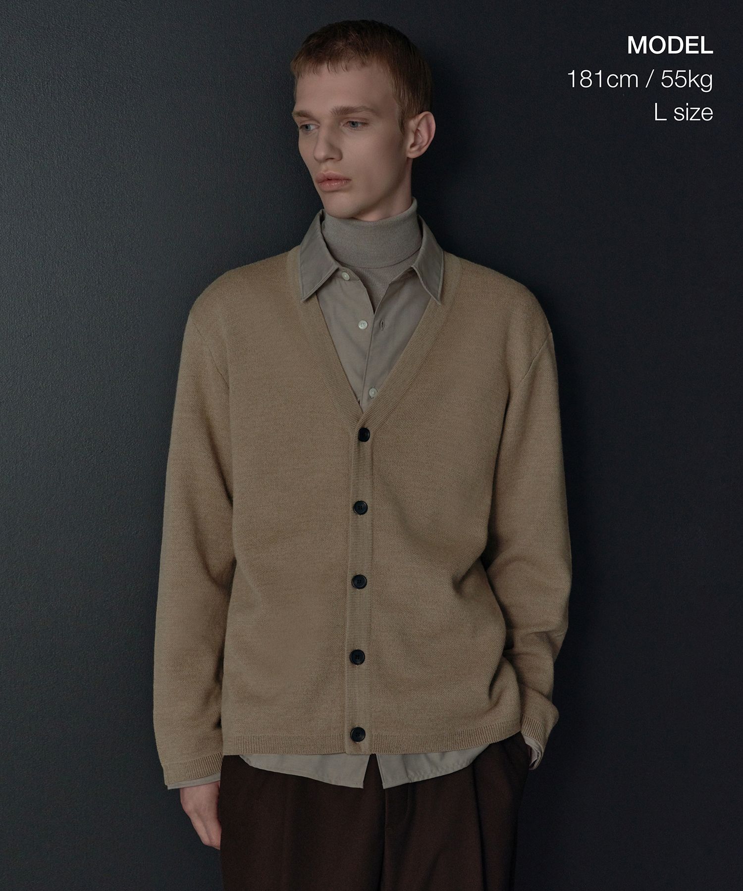 MUSINSA公式 | MUSINSA STANDARD ミニマルカーディガン【ベージュ