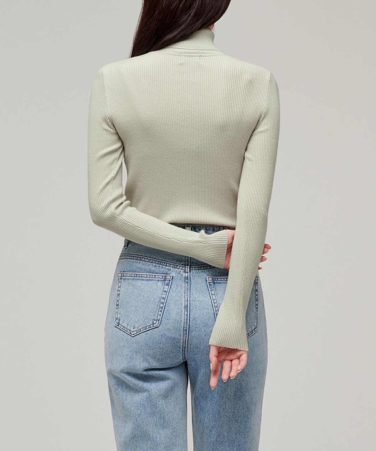 무신사 스탠다드 우먼(MUSINSA STANDARD WOMAN) 우먼즈 리브드 슬림 터틀 넥 니트 [민트]