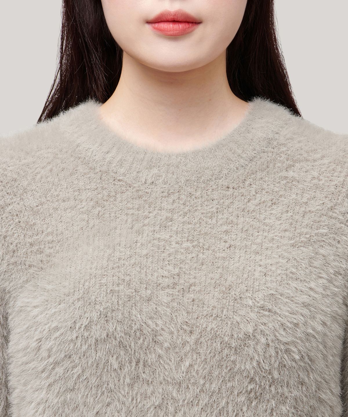 무신사 스탠다드 우먼(MUSINSA STANDARD WOMAN) 우먼즈 퍼지 크루 넥 니트 [웜 그레이]