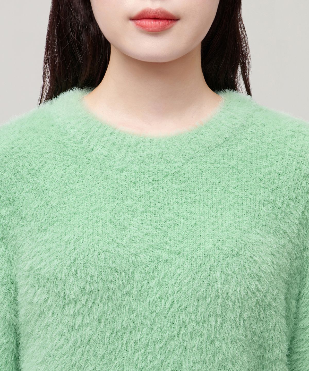 무신사 스탠다드 우먼(MUSINSA STANDARD WOMAN) 우먼즈 퍼지 크루 넥 니트 [애플 민트]
