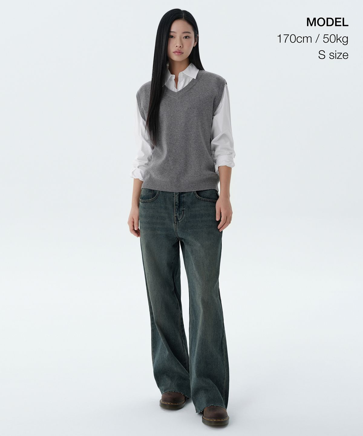 무신사 스탠다드 우먼(MUSINSA STANDARD WOMAN) 우먼즈 램스울 니트 베스트 [미디엄 그레이]