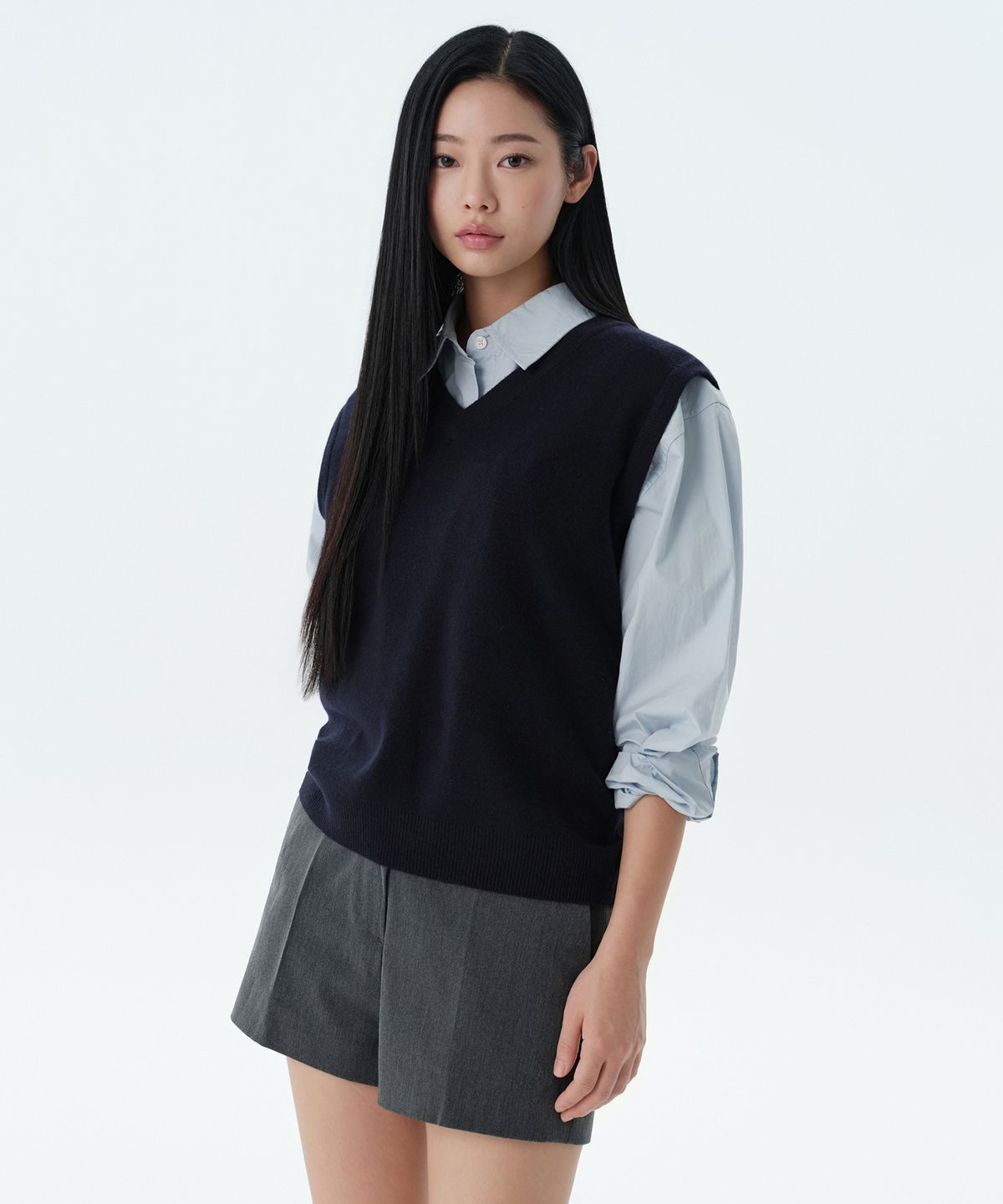 무신사 스탠다드 우먼(MUSINSA STANDARD WOMAN) 우먼즈 램스울 니트 베스트 [네이비]