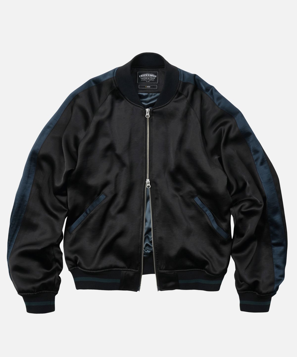프리즘웍스(FRIZMWORKS) VISCOSE SATIN JACKET _ BLACK