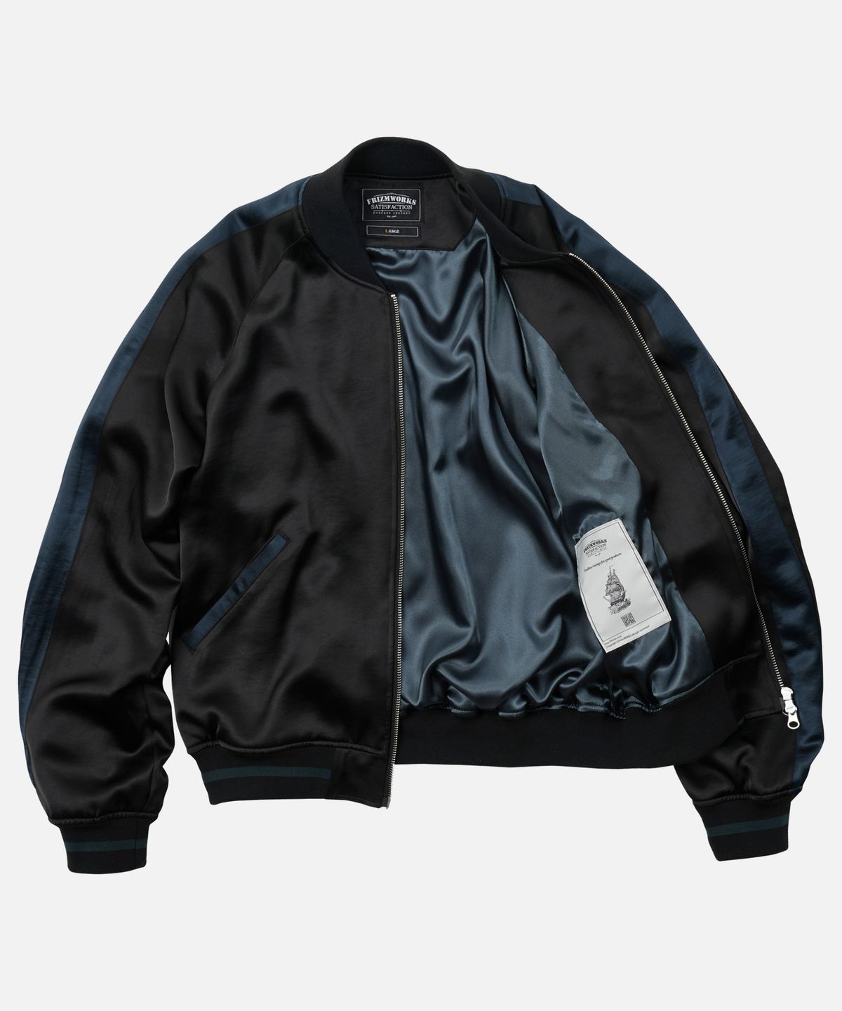 프리즘웍스(FRIZMWORKS) VISCOSE SATIN JACKET _ BLACK