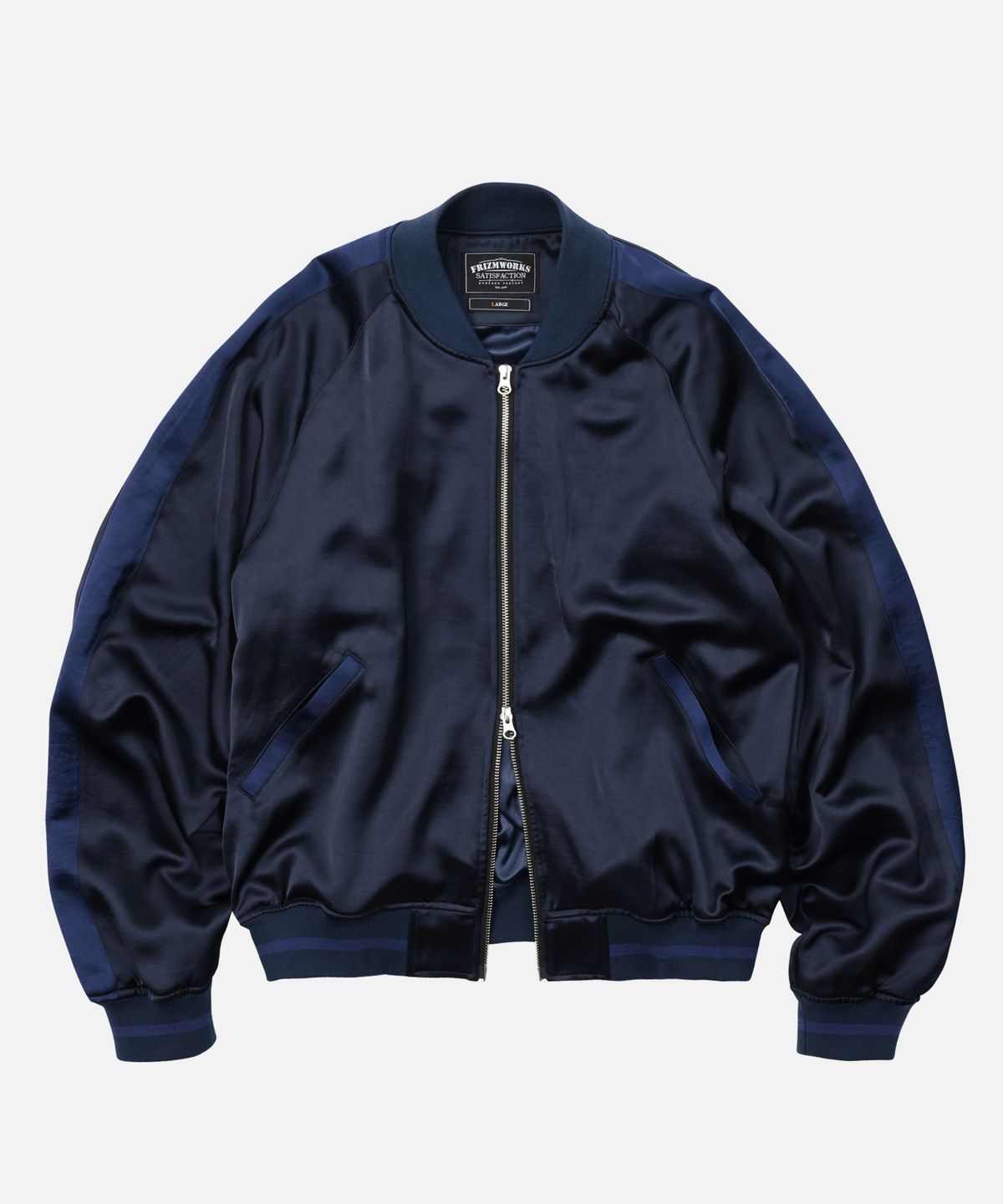 프리즘웍스(FRIZMWORKS) VISCOSE SATIN JACKET _ NAVY