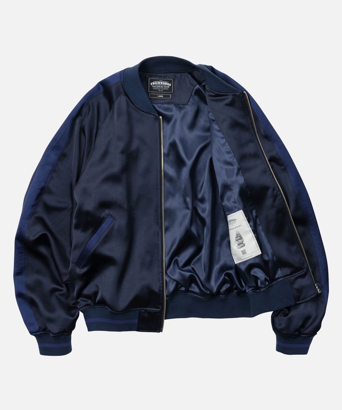 프리즘웍스(FRIZMWORKS) VISCOSE SATIN JACKET _ NAVY