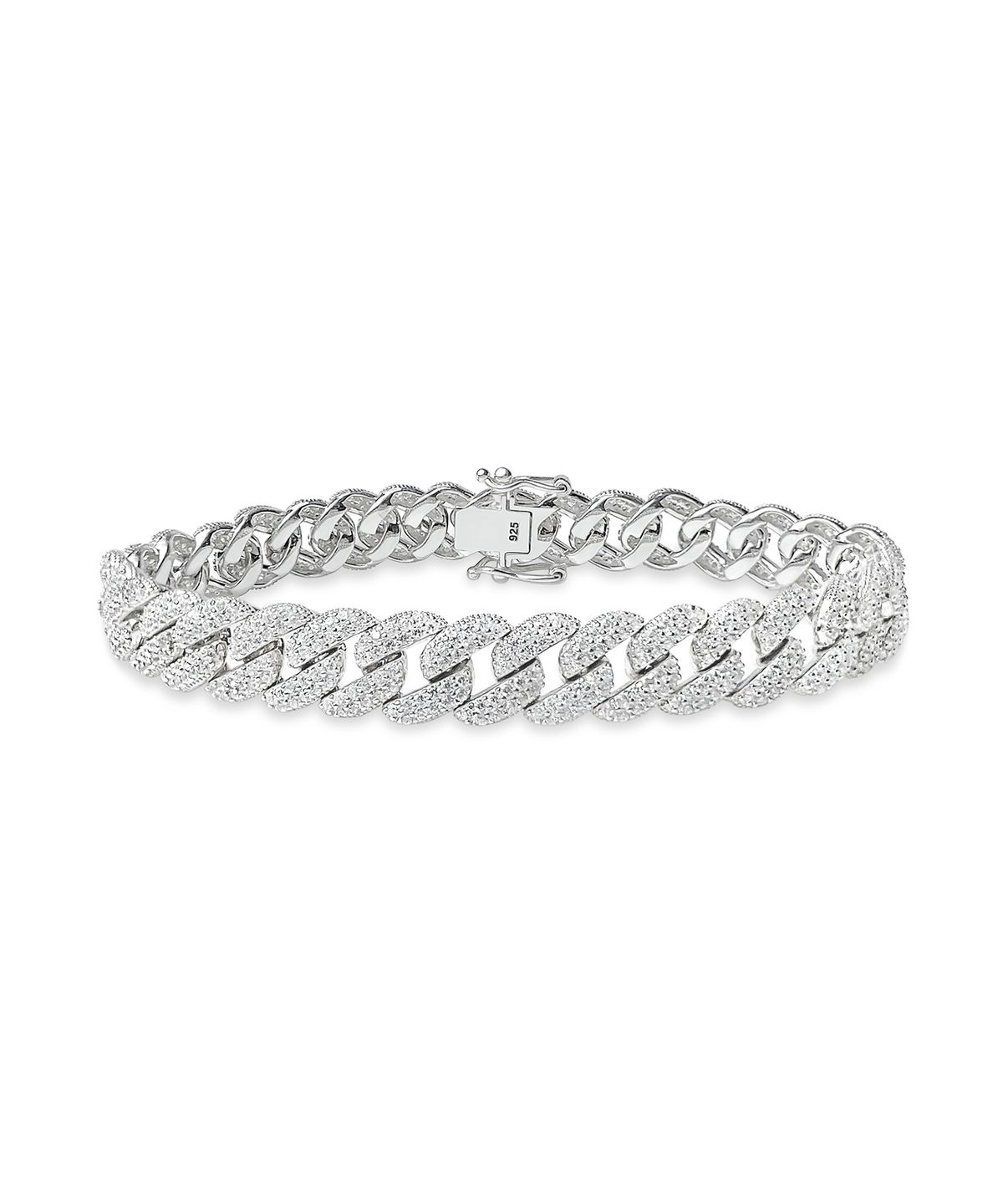 레인드랍 쥬얼리(RAINDROP JEWELRY) 레인드랍 파베 쿠반 체인 팔찌 [S925]