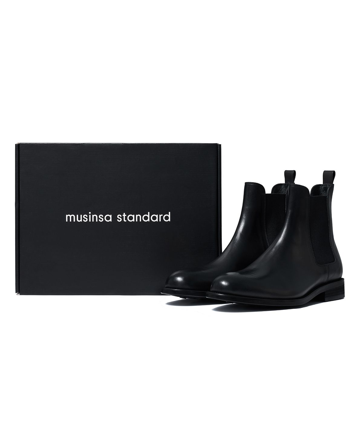 무신사 스탠다드(MUSINSA STANDARD) 플레인 첼시 부츠 [블랙]