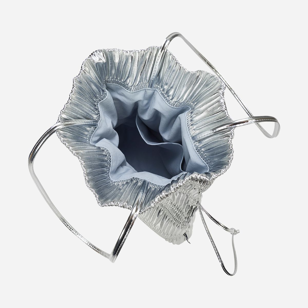 콰니(KWANI) Crinkle Shoulder Bag Silvery Silver
