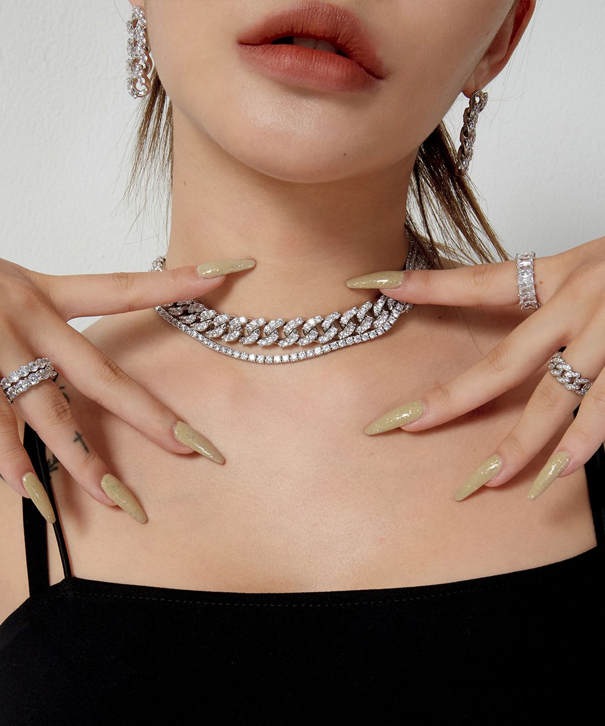 레인드랍 쥬얼리(RAINDROP JEWELRY) 레인드랍 3MM 테니스 초커 목걸이