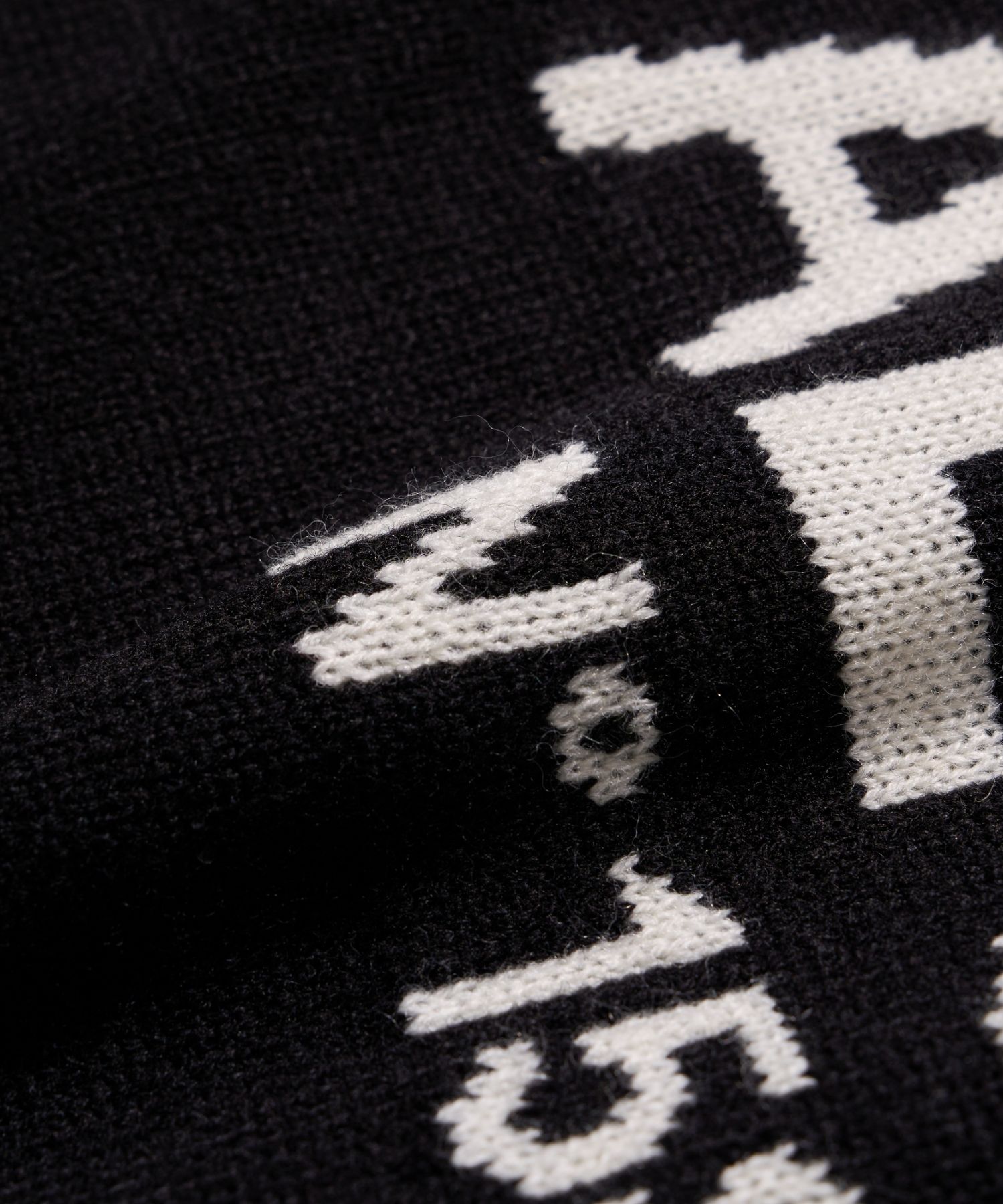 MUSINSA | AECA WHITE AECA BIG LOGO WOOL KNIT-BLACK