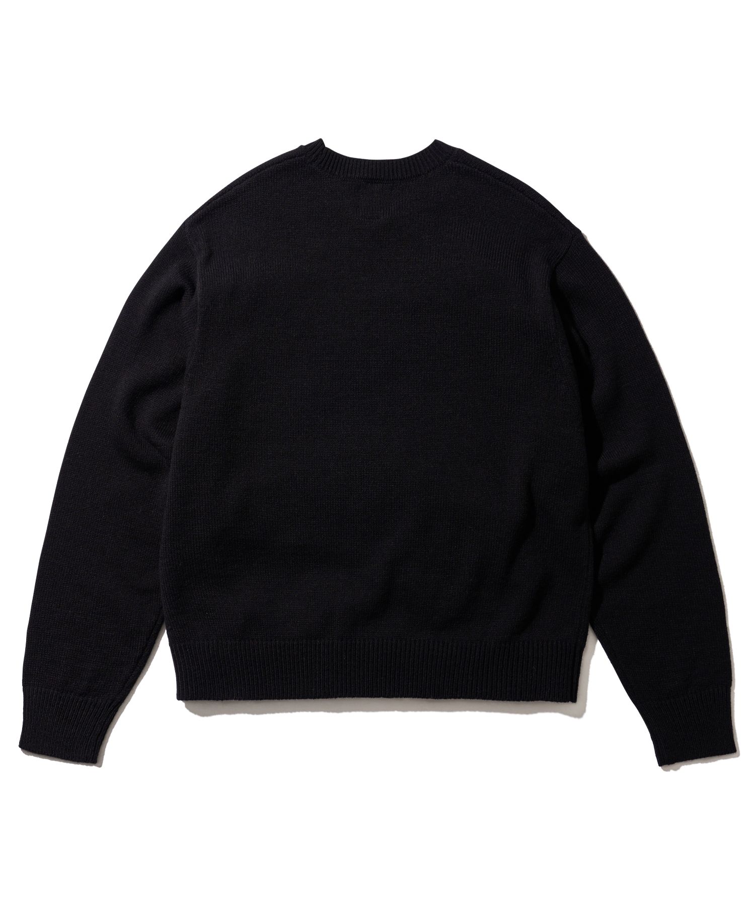 MUSINSA | AECA WHITE AECA BIG LOGO WOOL KNIT-BLACK