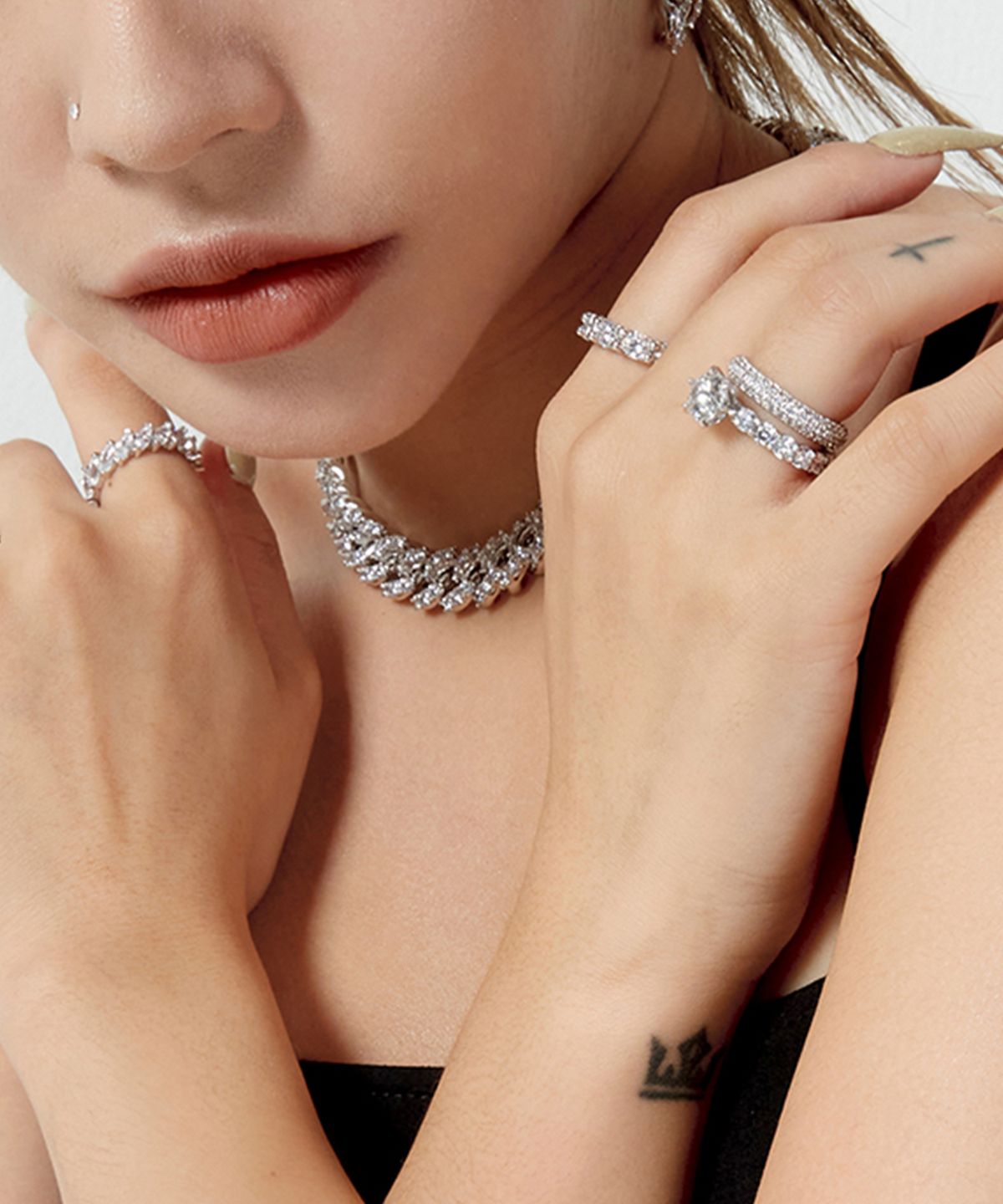 레인드랍 쥬얼리(RAINDROP JEWELRY) 레인드랍 3.5MM 라운드 솔리테어 셋 반지