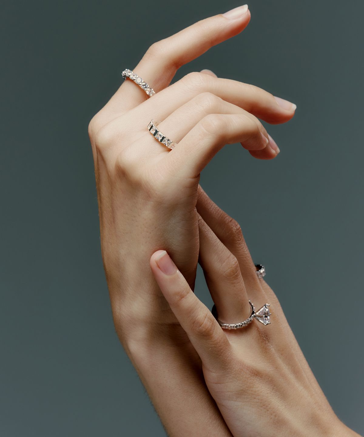 레인드랍 쥬얼리(RAINDROP JEWELRY) 레인드랍 프린세스 바 셋 이터니티 반지 [S925]