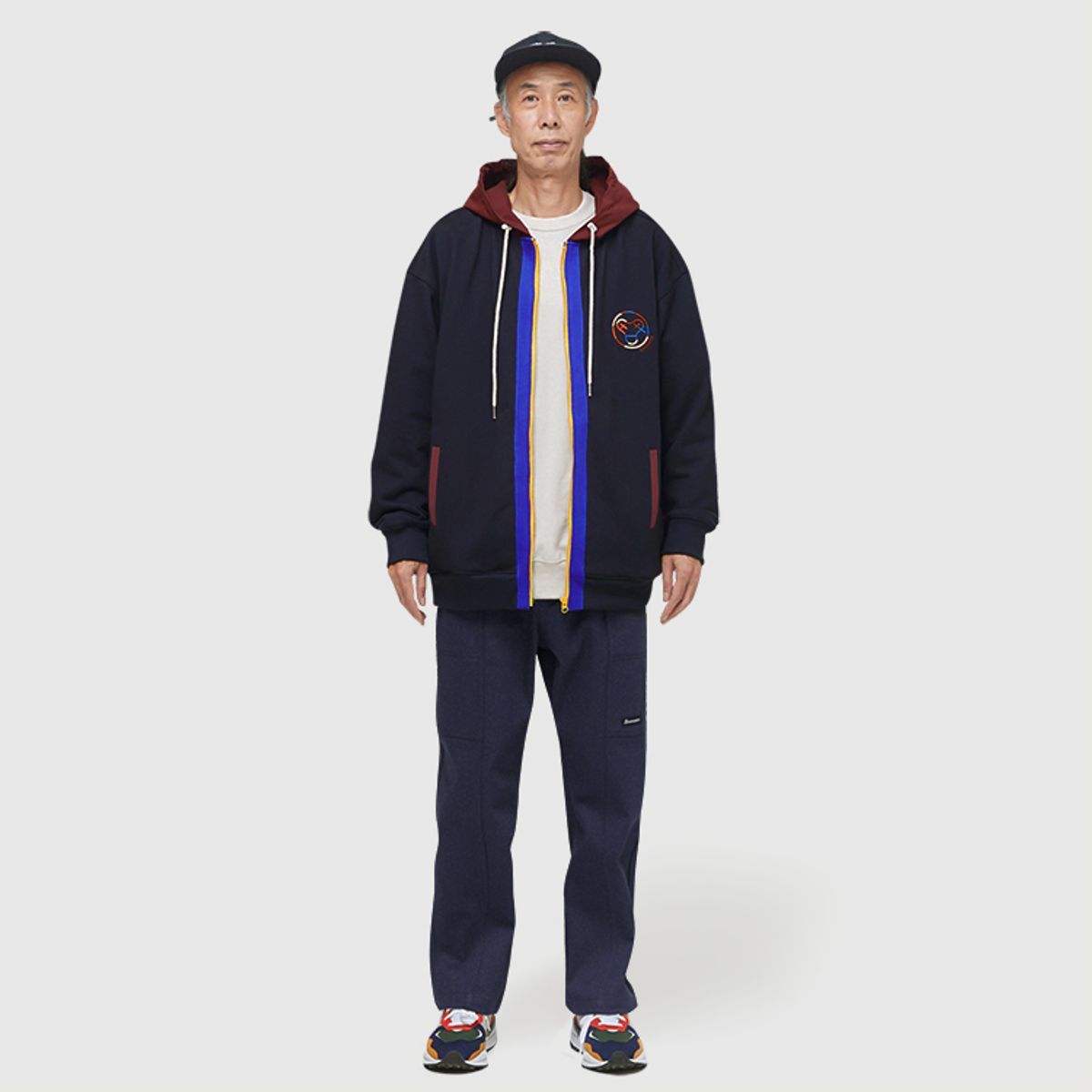 부붐(BOOVOOM) [빅사이즈]Camouflage Hoodie Jumper Indigo