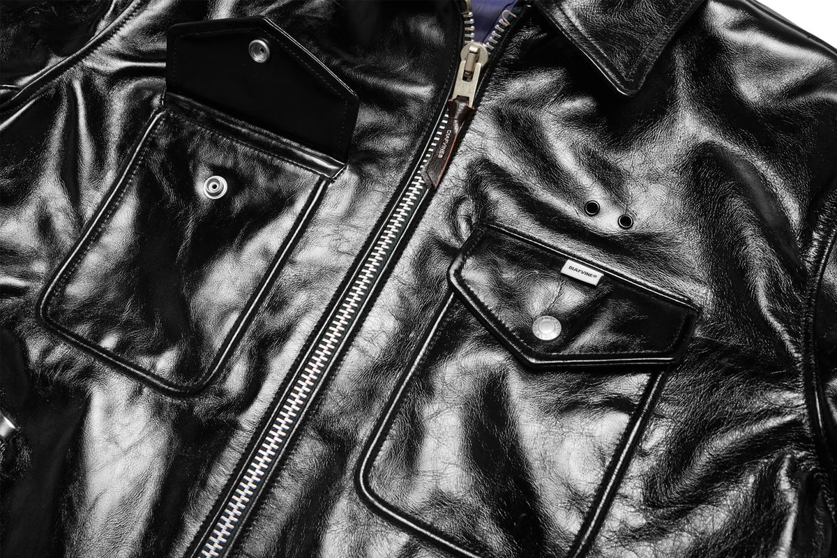 디아프바인(DIAFVINE) DV.LOT 650 Police Calf skin Crack -Black-