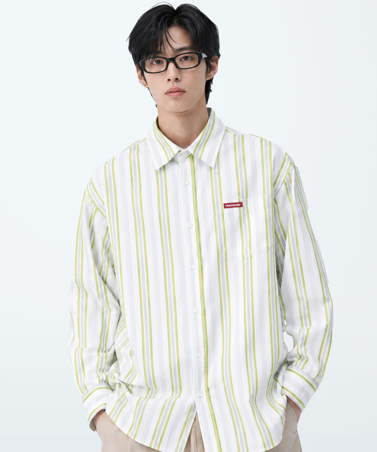 언더에어(UNDERAIR) [오버핏] ENCOMPASS STRIPE SHIRTS (5 COLOR)