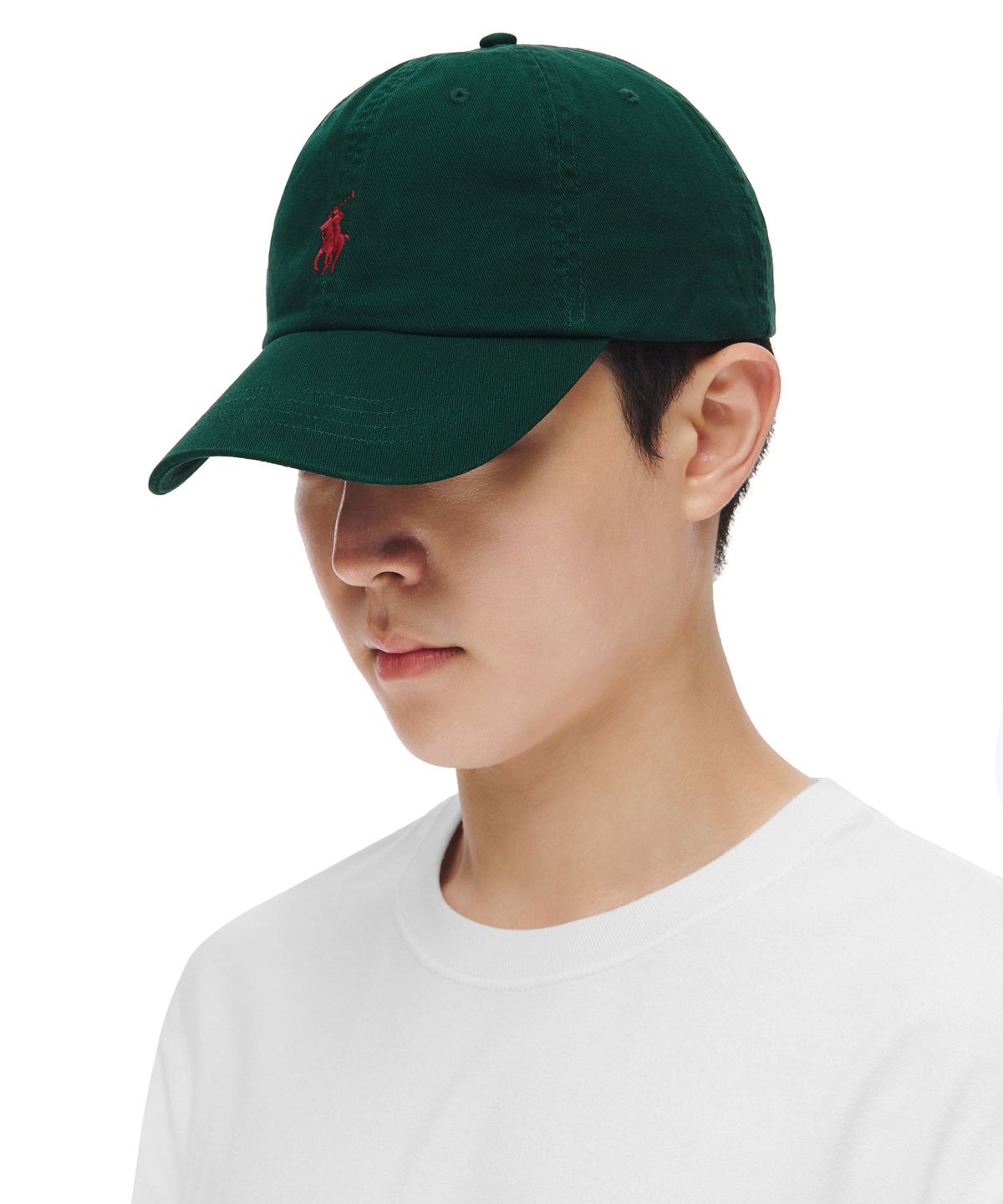 폴로 랄프 로렌(POLO RALPH LAUREN) 코튼 치노 베이스볼 캡 - 그린