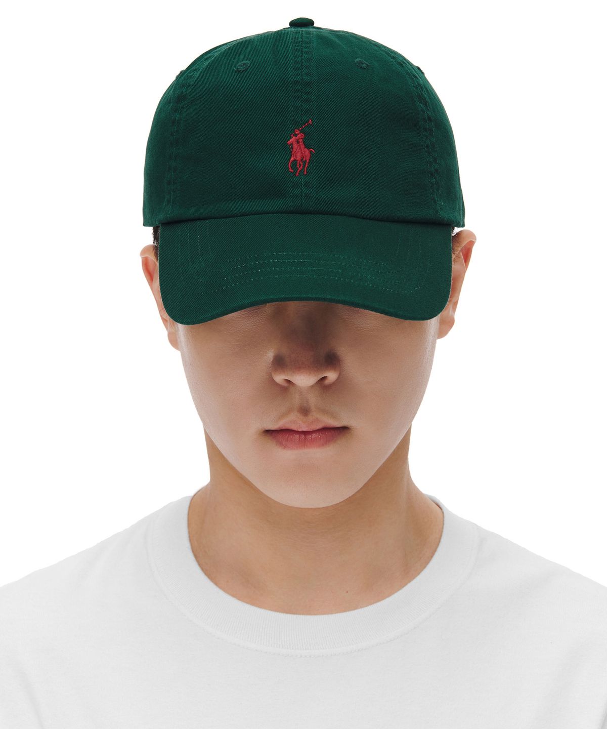 폴로 랄프 로렌(POLO RALPH LAUREN) 코튼 치노 베이스볼 캡 - 그린