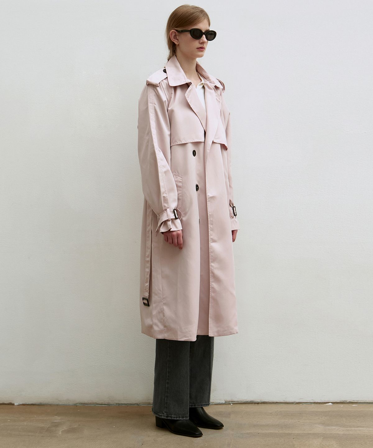 닉앤니콜(NICK&NICOLE) OVERSIZED DOUBLE TRENCH COAT_LIGHT PINK