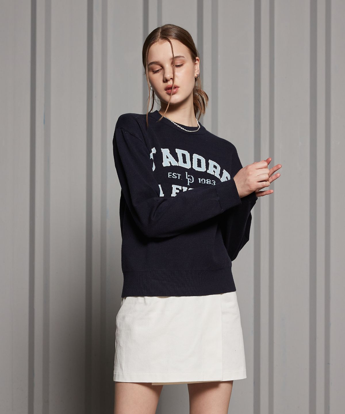 라티젠(LARTIGENT) LR JADORE KNIT(NAVY)