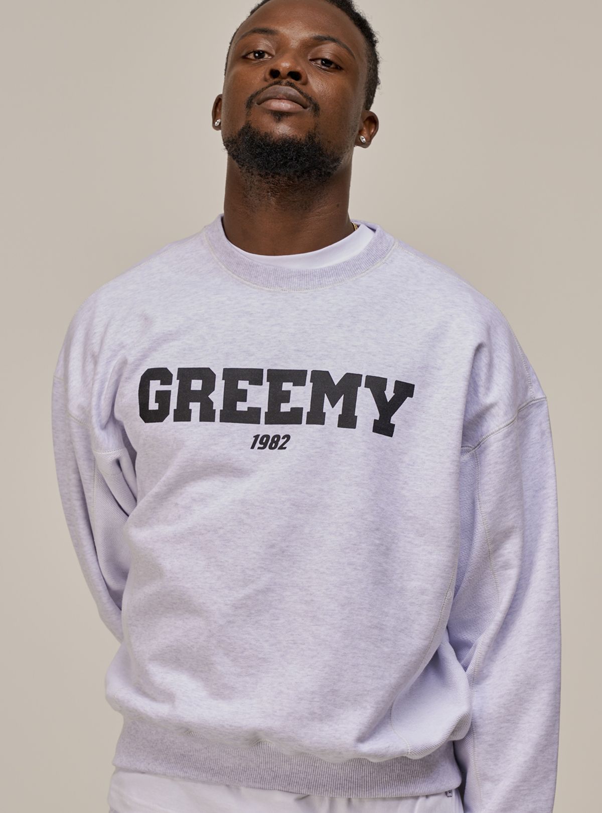 그리미(GREEMY) 1982 OLD SCHOOL SWEATSHIRTS (MELANGE GREY)