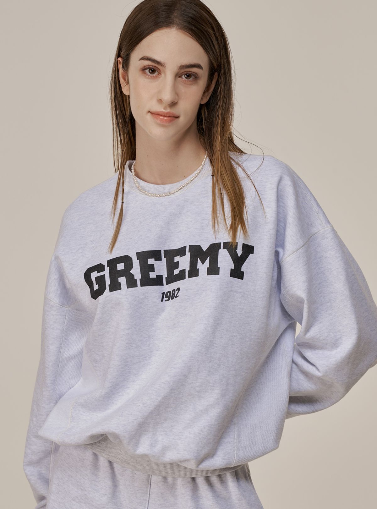 그리미(GREEMY) 1982 OLD SCHOOL SWEATSHIRTS (MELANGE GREY)