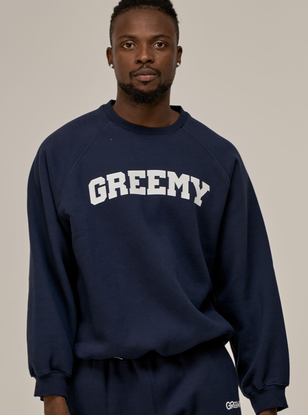 그리미(GREEMY) OLD SCHOOL LOGO SWEATSHIRTS(NAVY)