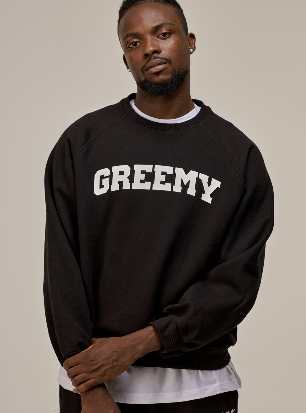 그리미(GREEMY) OLD SCHOOL LOGO SWEATSHIRTS(BLACK)