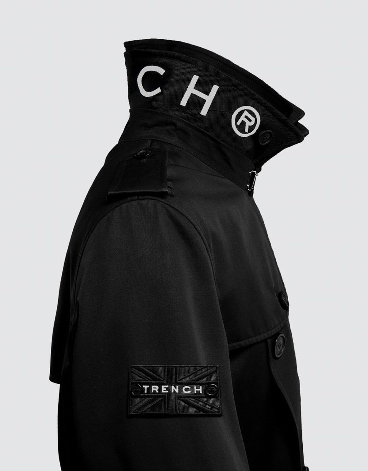 트렌치런던(TRENCH LONDON) 킹 클래식 트렌치 코트 (BLACK/BLACK/WHITE)