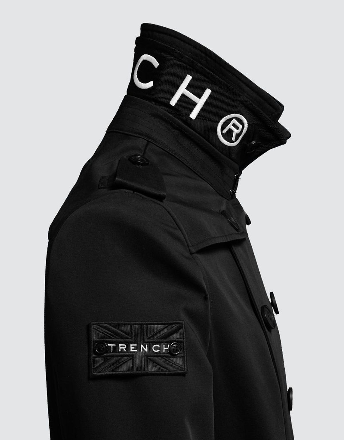 트렌치런던(TRENCH LONDON) 레이크 슬림 트렌치 코트(BLACK/BLACK/WHITE)