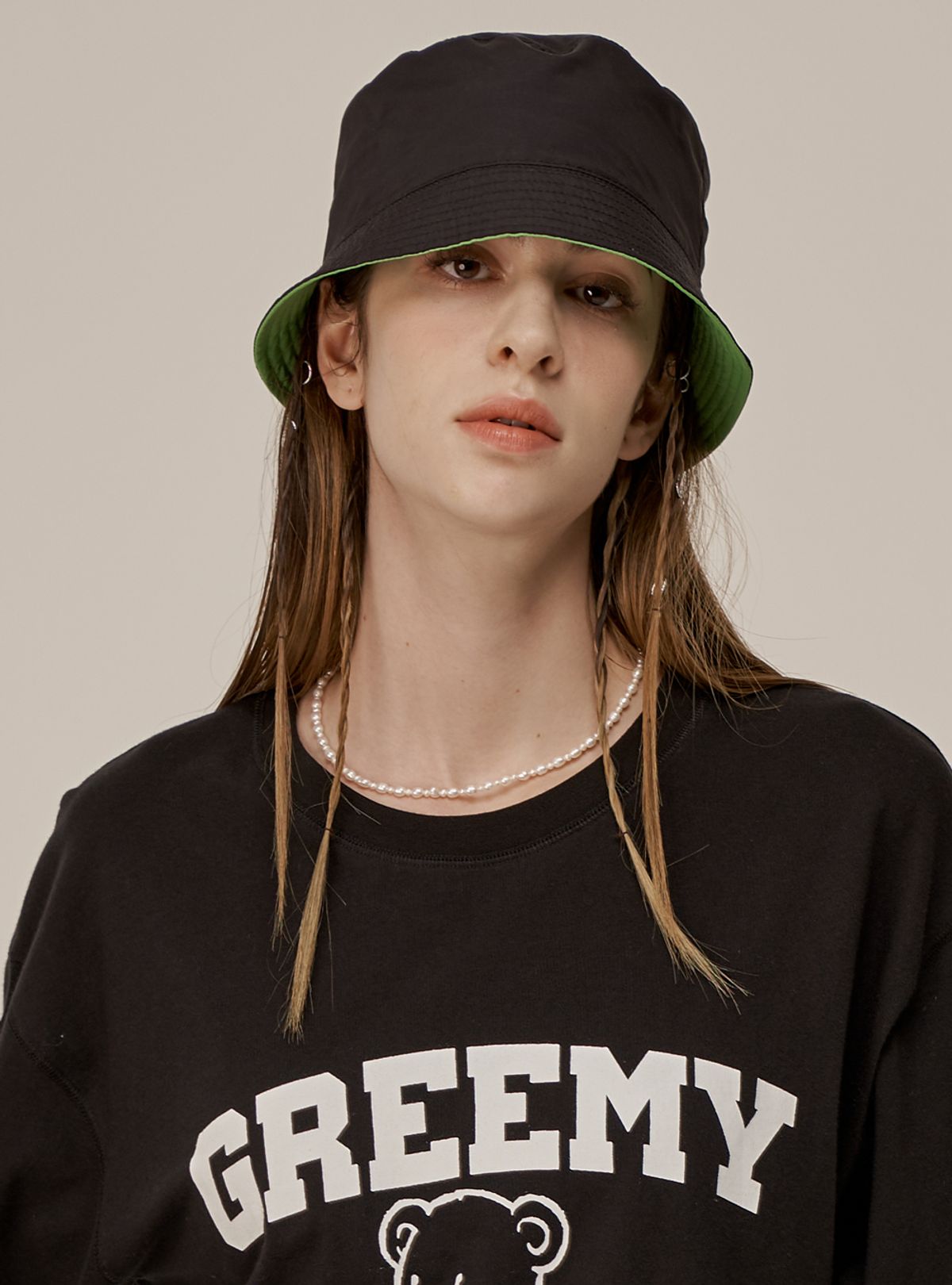 그리미(GREEMY) REVERSIBLE BUCKET HAT(GREEN)