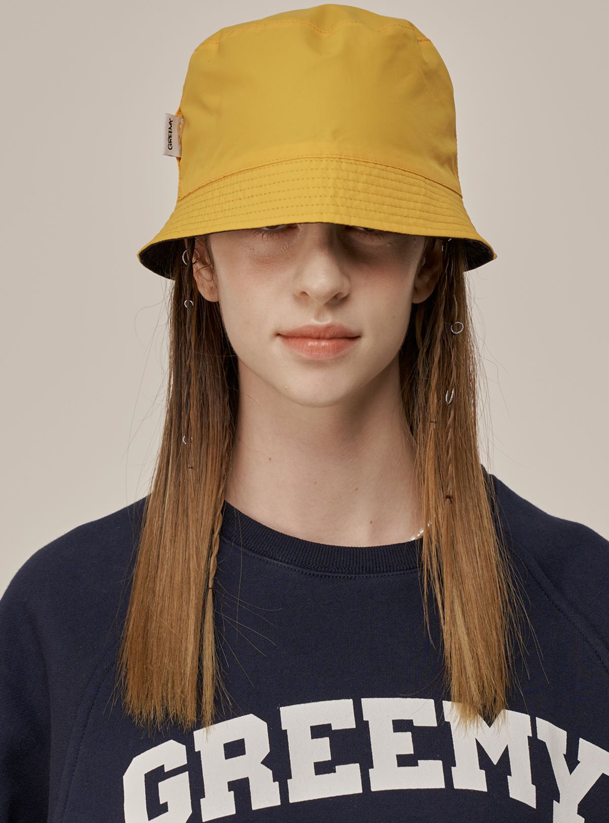그리미(GREEMY) REVERSIBLE BUCKET HAT(YELLOW)