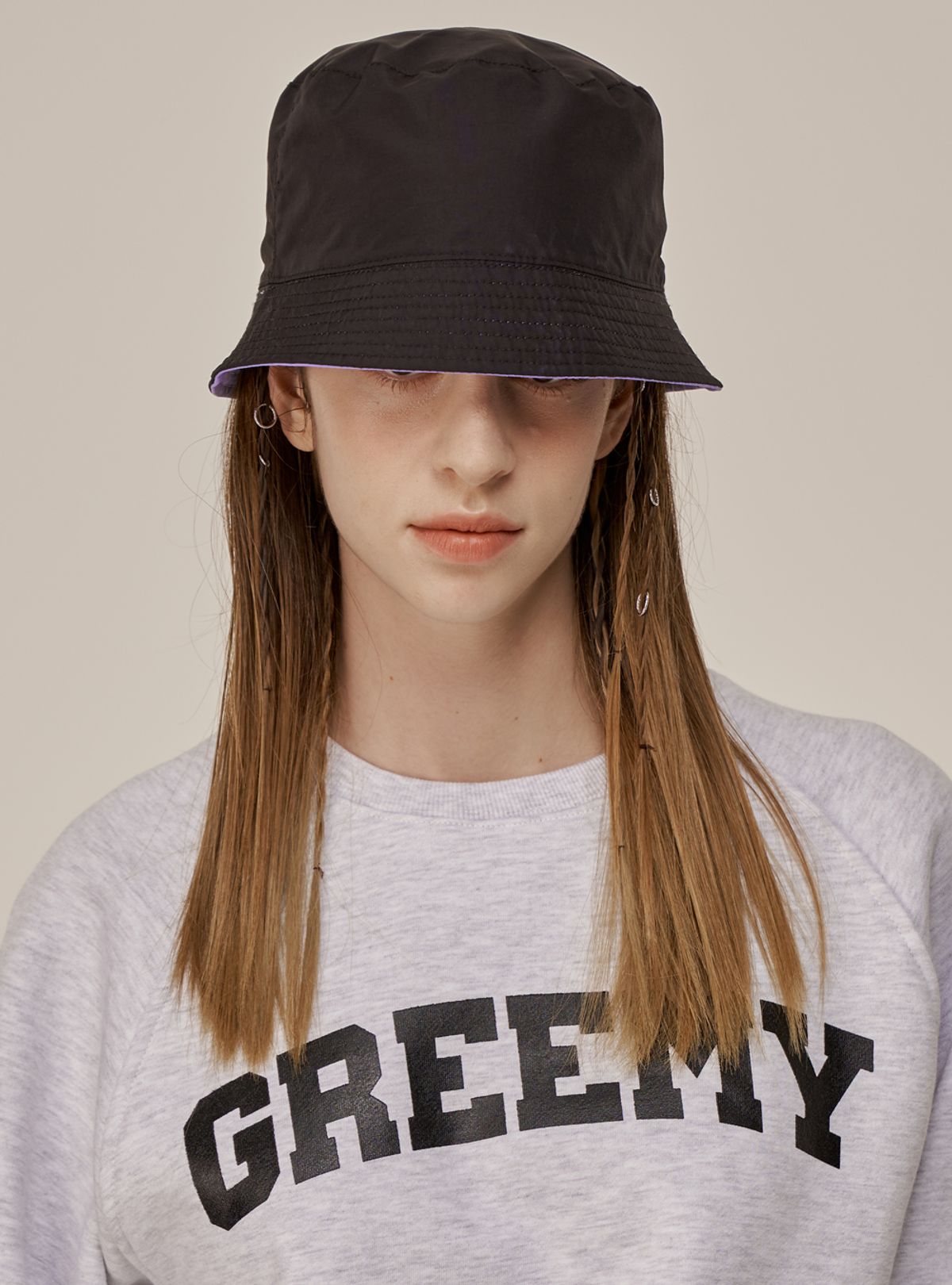그리미(GREEMY) REVERSIBLE BUCKET HAT(PURPLE)