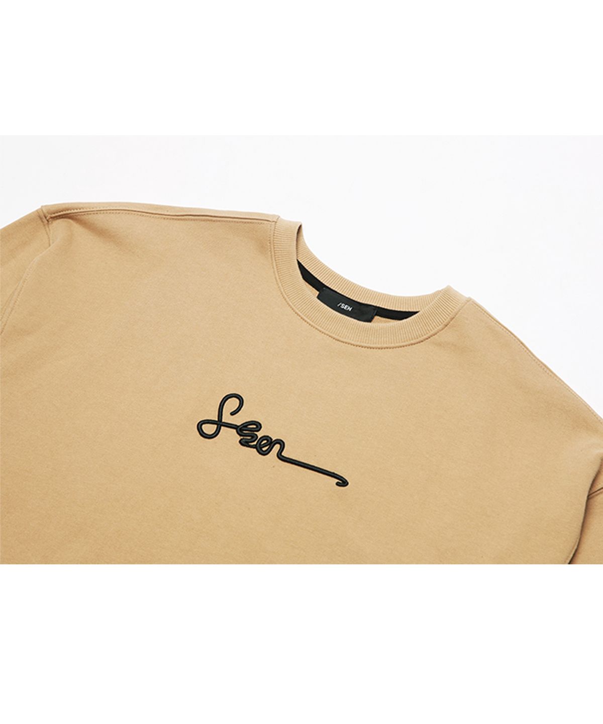 몽키플라워(Monkey Flower) 공용 엠보로고자수 맨투맨/SF1WMT02U BEIGE