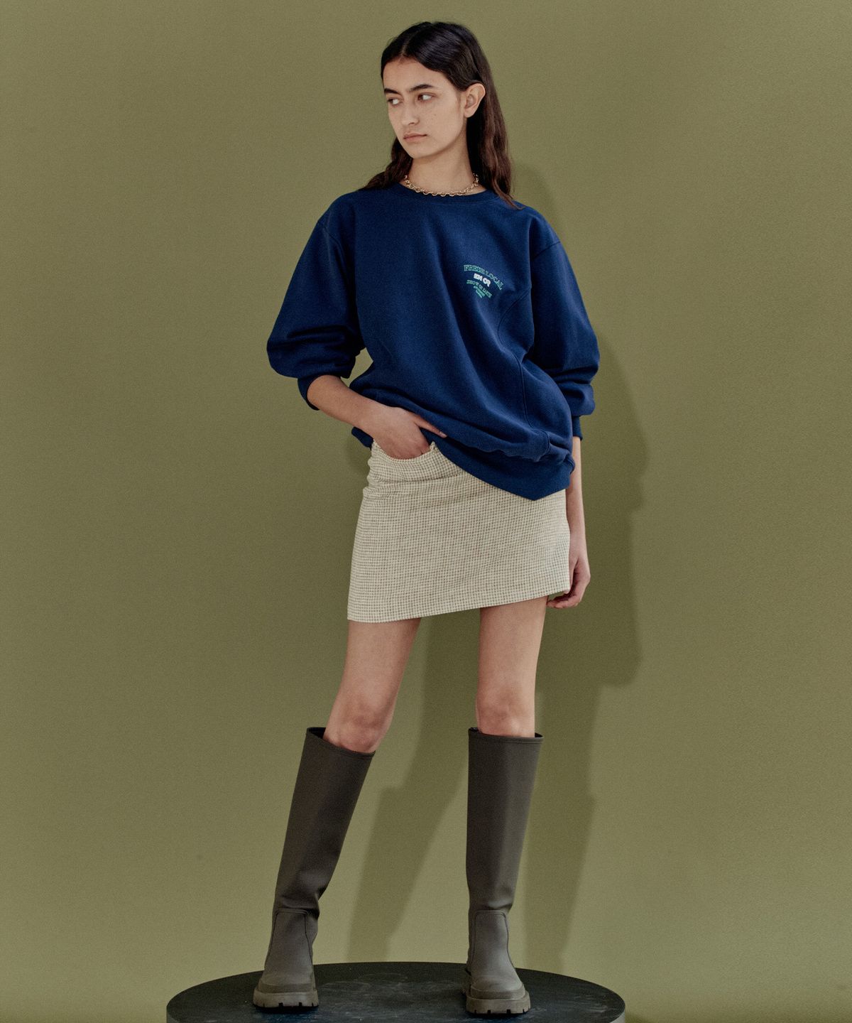 엔오르 스튜디오(ENOR STUDIO) TWEED MINI SKIRT - IVORY