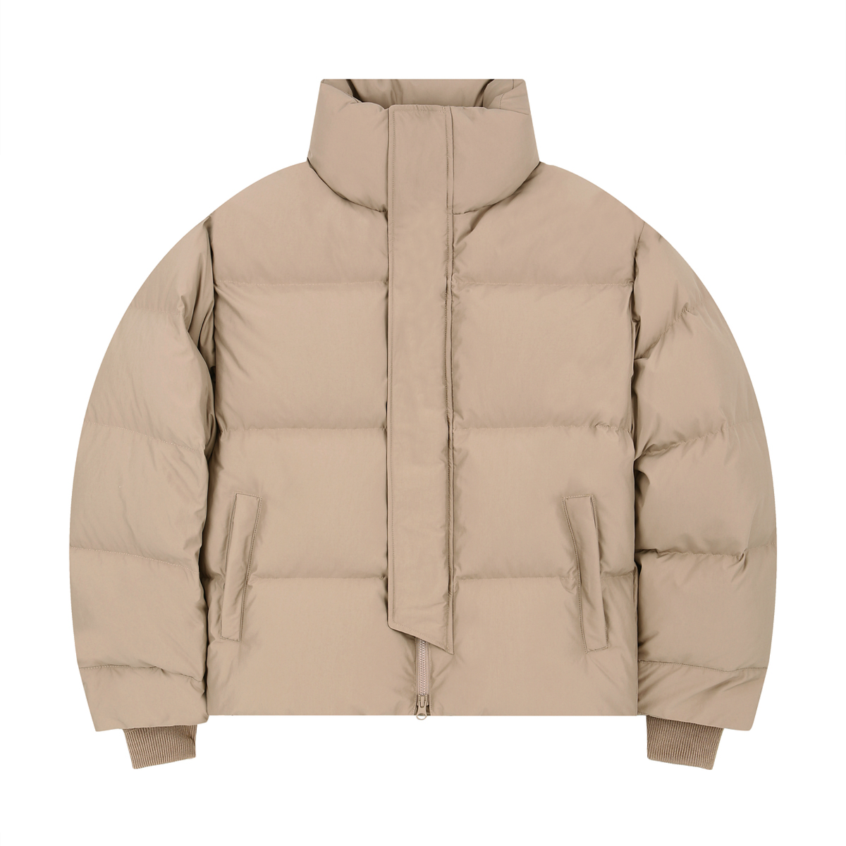 넌블랭크(NONBLANK) 푸퍼 숏 패딩_LIGHT BROWN