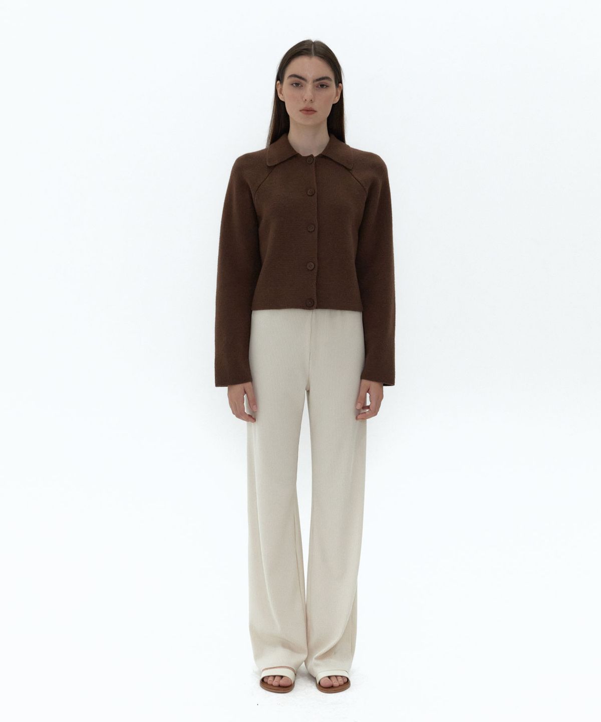 38컴온커먼(38COMEONCOMMON) 21AU RIB KNIT PANTS (CREAM BEIGE)