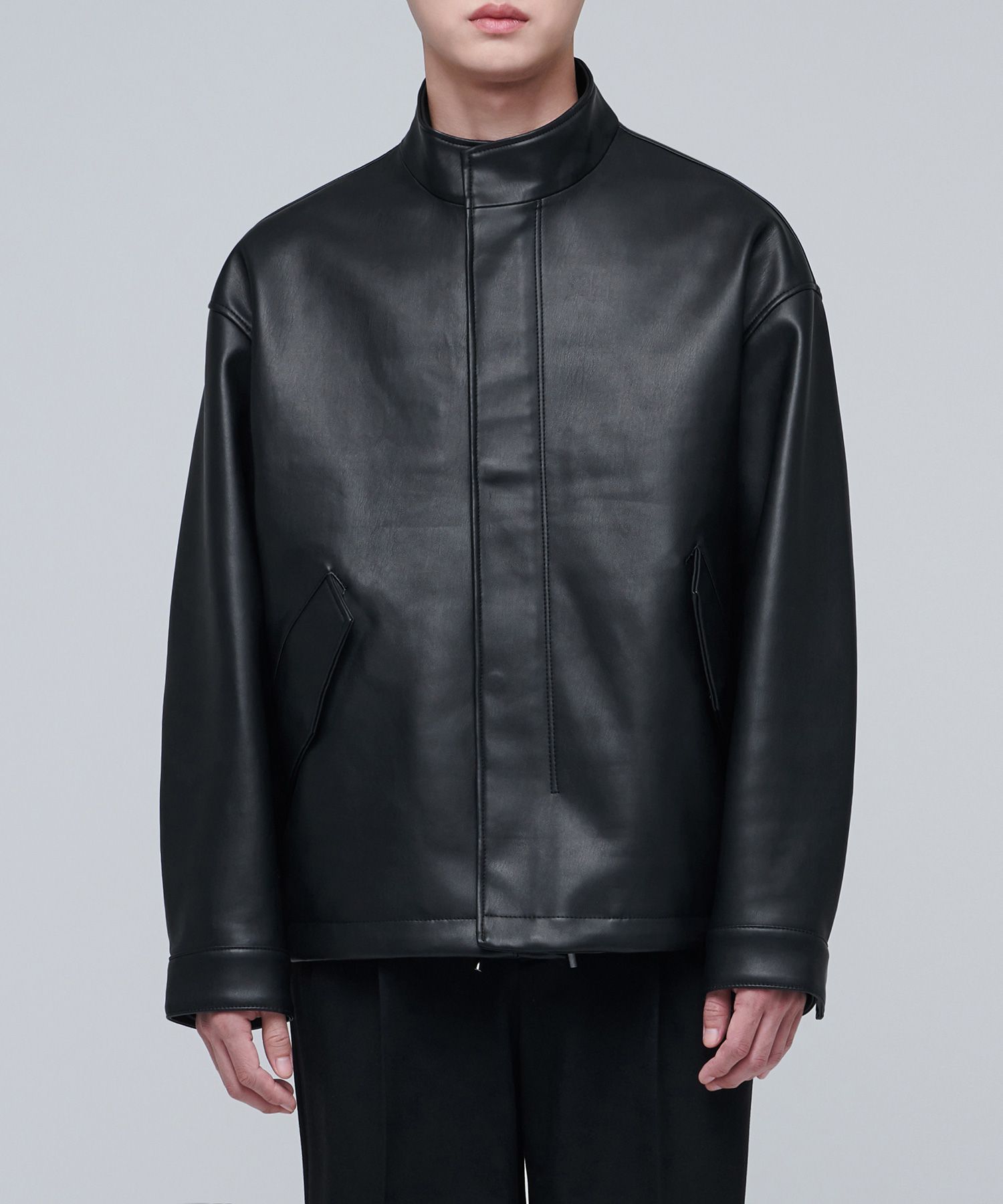 MUSINSA | MUSINSA STANDARD VEGAN LEATHER OVERSIZED CROPPED FIELD