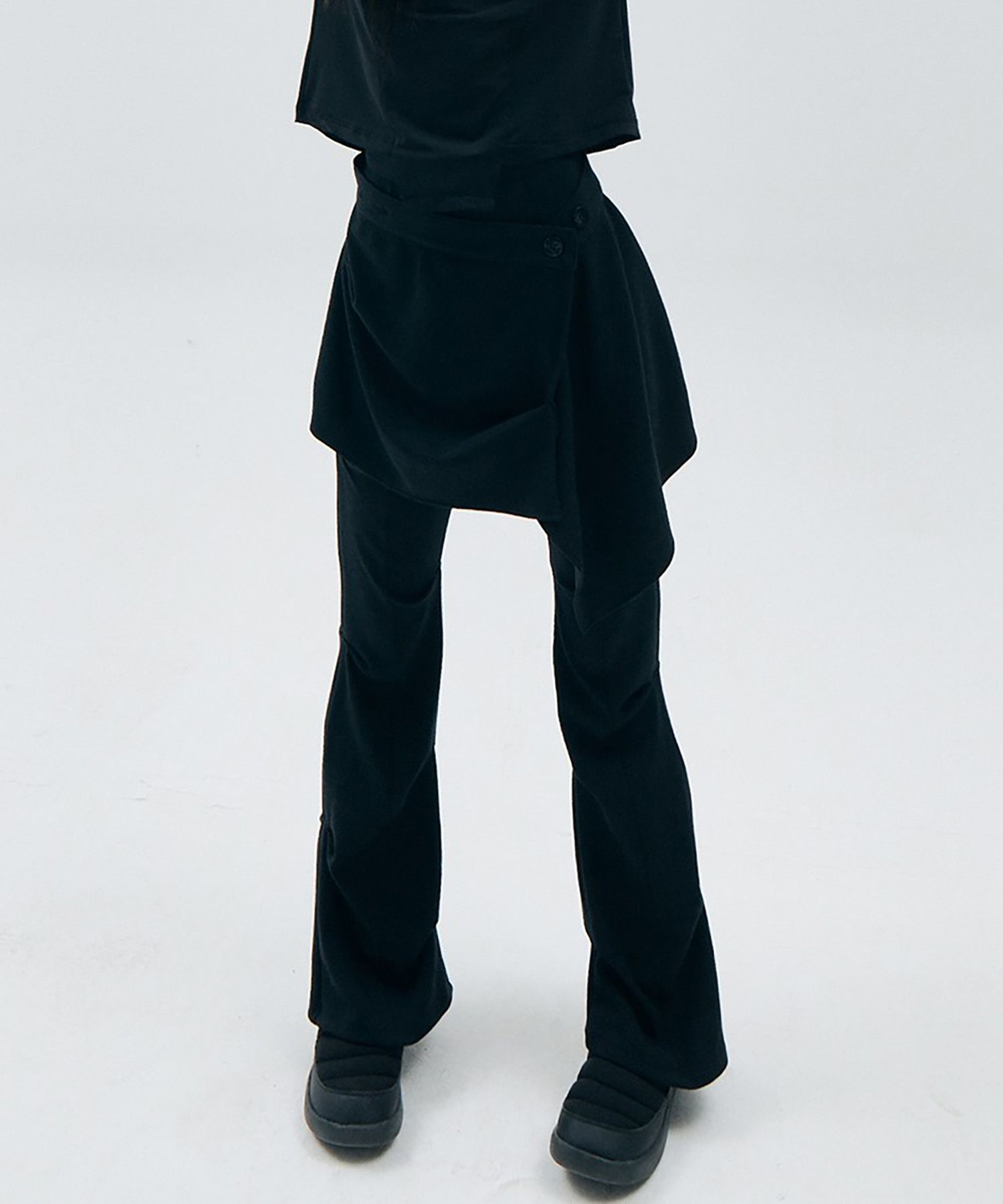 【OJOS】21FW★ Wrap Over Tuck Pants MUSINSA | OJOS Wrap Over Tuck Pants / Black