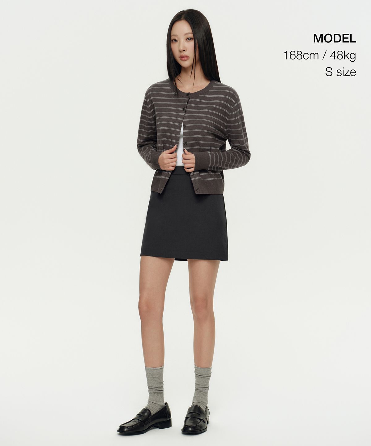 무신사 스탠다드 우먼(MUSINSA STANDARD WOMAN) 우먼즈 베이식 미니 스커트 [그레이]